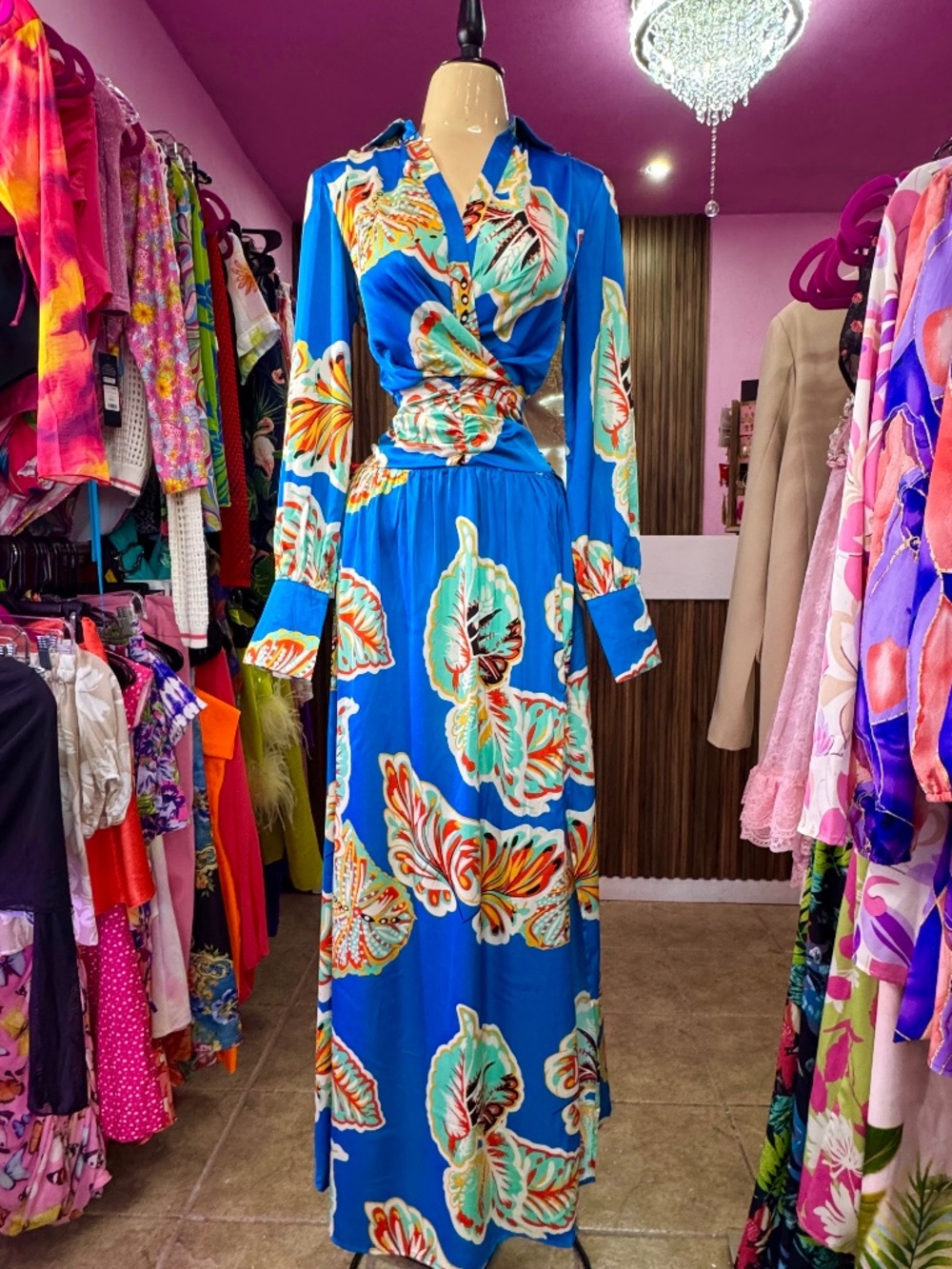 Elegant Pink Floral Dress – Size Medium – New with Tags 🌸✨